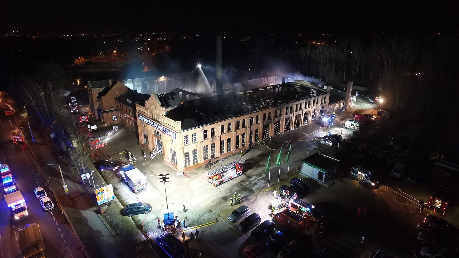 Brand in KfZ-Werkstatt in Görlitz